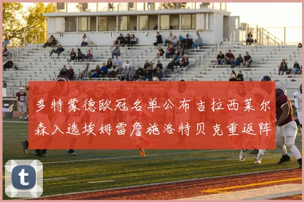 多特蒙德欧冠名单公布吉拉西莱尔森入选埃姆雷詹施洛特贝克重返阵容