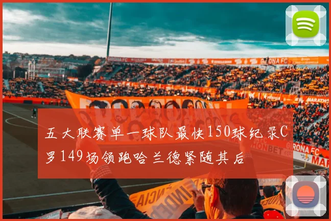 五大联赛单一球队最快150球纪录C罗149场领跑哈兰德紧随其后
